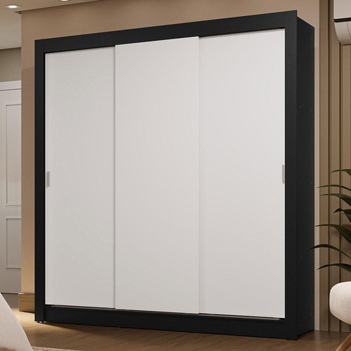 Ropero Closet Madesa 3 Puertas Nb 02 Color Negro/blanco