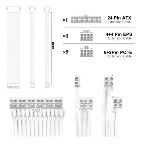 Kit De Extensión De Cable De Psu Abno1 30 Cm De Longitud Con