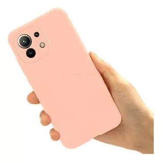 Capa Fosca Slim Para Xiaomi Mi 11 Lite Fundo Aveludado Rosa