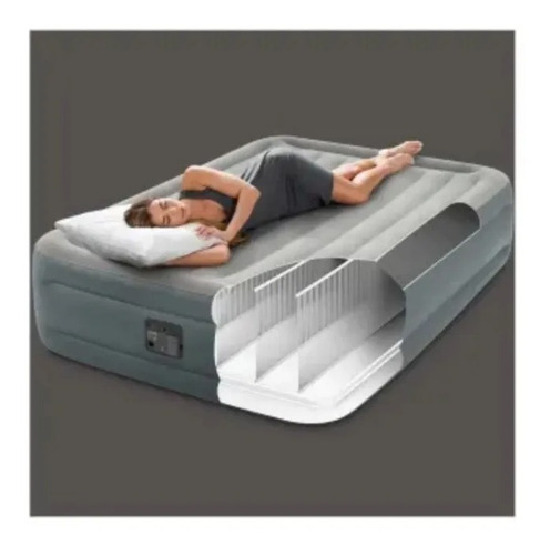 Colchon Inflable Intex Doble Altura Queen Con Bomba