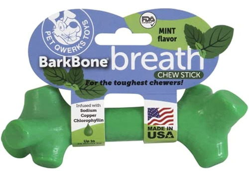 Pet Qwerks Barkbone Stick Dog Chew Toy, Menta, Mediano Para 