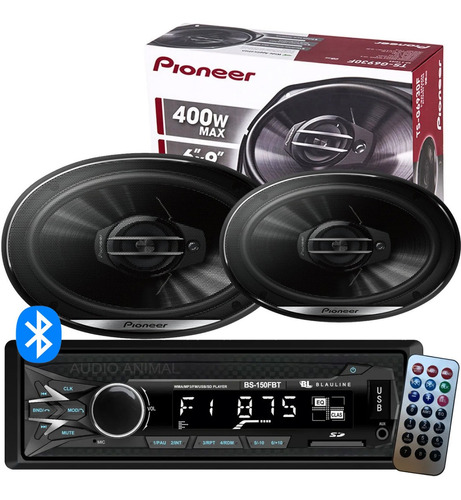 Estereo Bt Usb Sd Mp3 Combo Parlante Pioneer 6x9 Radio Am Fm