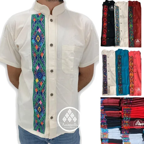 Lote De 6 Guayaberas Camisas Bordadas Mexicanas Mod. Mariano