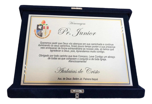 Placa De Homenagem Personalizavel, Premiação, Honrar