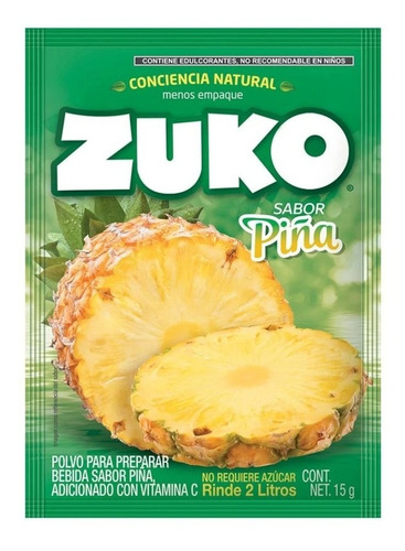 Zuko En Polvo Para Bebida Sabor Piña 13 Gr