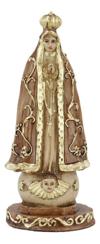 Imagem Escultura Nossa Senhora Aparecida 20cm Gesso Marrom Cor Marrom-claro