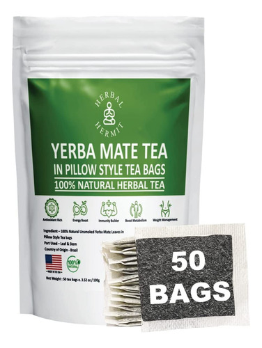 Té Yerba Mate Con (50 Bolsas De Té) Yerba Mate Natural Orgán