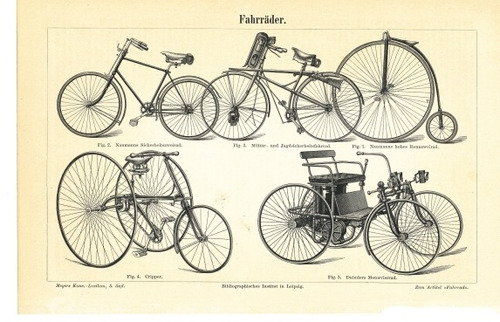 Antiguas Bicicletas De Alemania - Lámina 45x30 Cm.