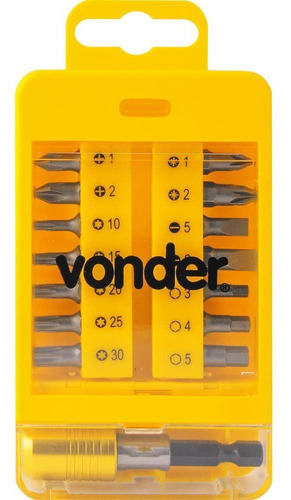 Bits/ponteiras Vonder Crv Com 15 Peças Engate Rápido 1/4