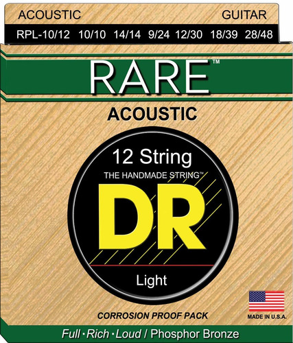 Dr Strings Rara  Phosphor Brone Acoustictic Lite 12