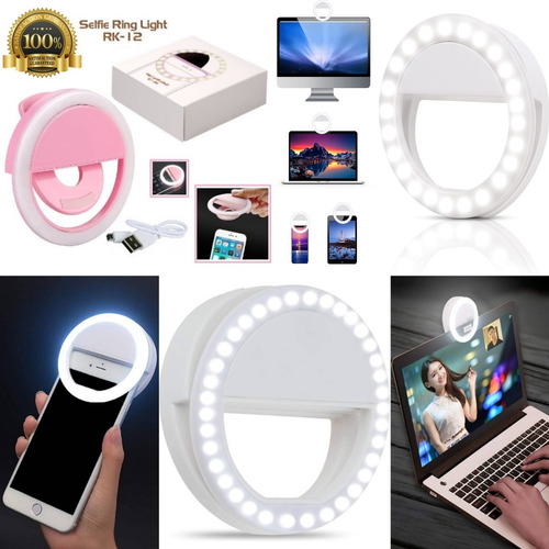 Selfie Aro Flash Luz Led Blanca Smartphone iPhone Android 