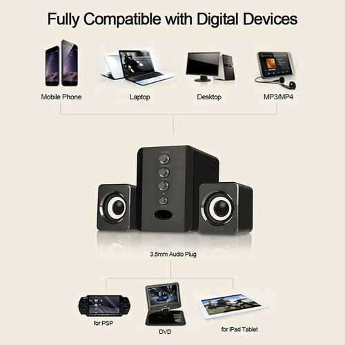 Equipo De Audio Usb Box Desktop Music D-202 Para Estéreo Con