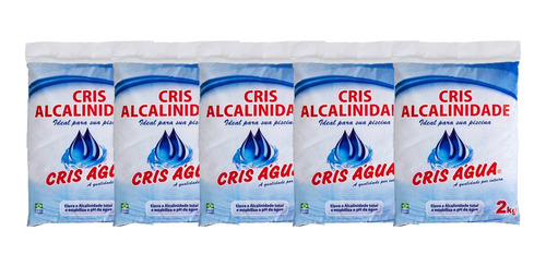 Kit 5 Elevador De Alcalinidade Bicarbonato Cris Água 2 Kg