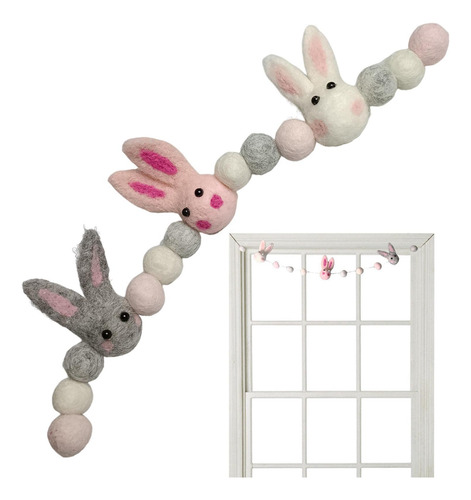 Bunny Happy Pascua Banner Garland De Conejito De Pascua Fien