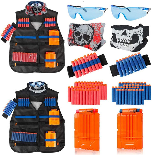 Kit 2 Chalecos Tacticos + Dardos Para Nerf Nstrike Elite