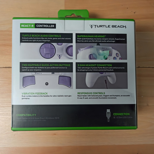 Control Alambrico Turtle Beach React-r ::.. Blanco Xbox Color Blanco/purpura