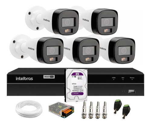 Kit Intelbras 5 Cam. 1220b Full Color Dvr 1208 1tb Purple