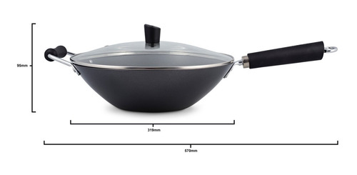 Imagen 3 de 8 de Wok Con Tapa 31cm, Rejilla Y Espátula Ken Hom