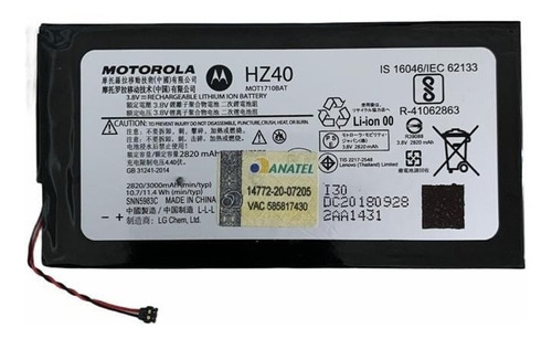 Bateira Motorola Original Hz40 Moto Z2 Xt1710 Nova Garantia