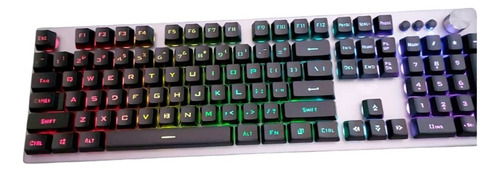 Combo Teclado Mouse Gamer Alambrico Retroiluminado Rgb Color Del Teclado Gris