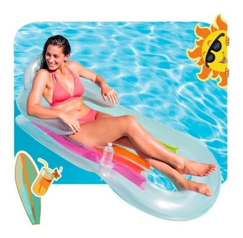 Colchoneta Inflable Rey Kool P/pileta 160x85cm Intex