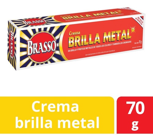 Brasso Crema Limpiadora De Metales Brillametal X 70 Gr