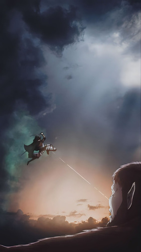 Poster Levi Vs Titan Bestia Autoadhesivo 100x70cm#1845