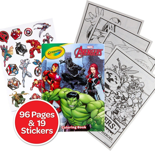 Libro Crayola Para Colorear De Avengers Marvel  Con Stickers