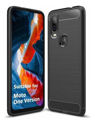 Funda Fibra De Carbono Compatible Con Motorola One Vision