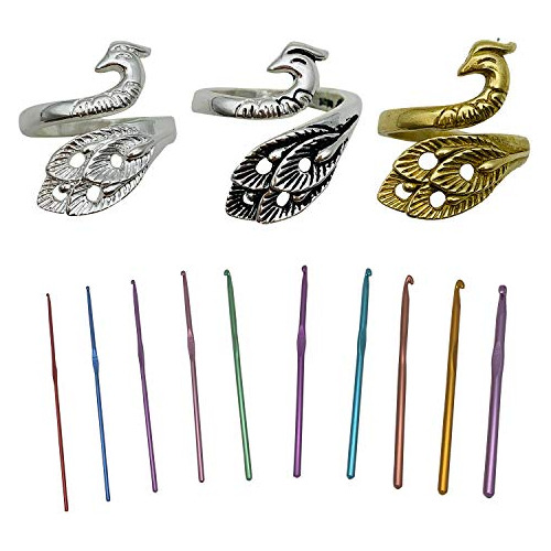 (3pcs) Anillo De Tejido Ajustable, Anillo De Ganchillo ...