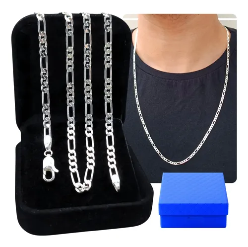 Corrente Prata 925 Grumet Cordão 70cm Italiana Masculina Prateado