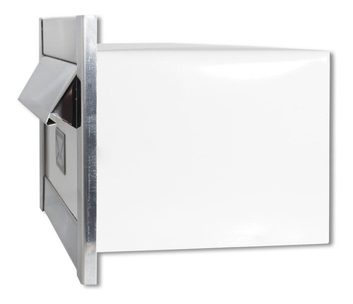 Caixa Correio 23 Prof Inox Carta Branca Preta Visor Água Luz