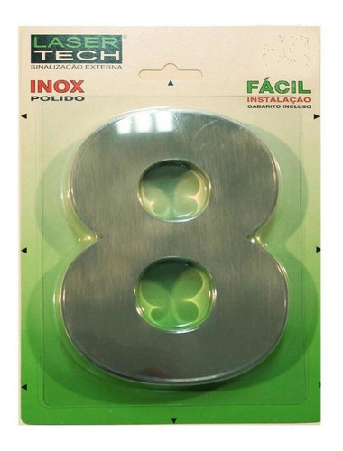 Número Inox Algarismo Para Fachada 12 Cm (nº 8)