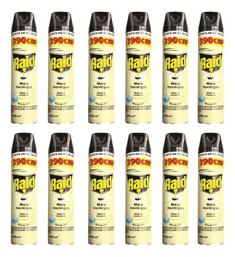Raid Spray Anticucarachas 400ml - Sin Repuesto X 12