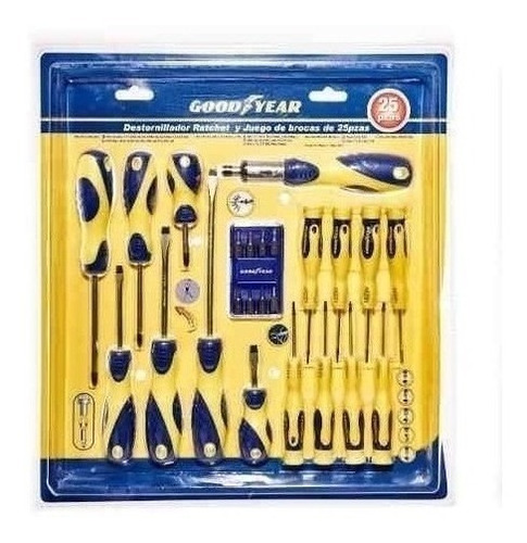 Set Herramientas 25 Piezas Goodyear Philips/plana/torx Cuota