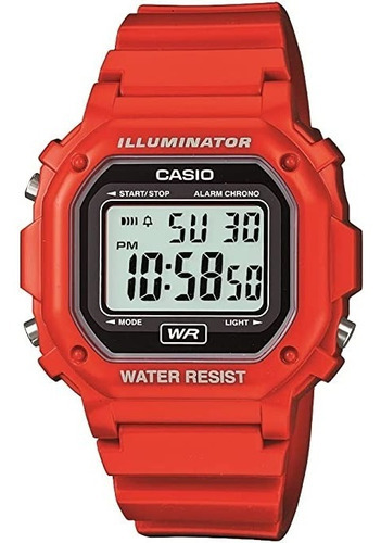 Reloj Casio Iluminator F108whc-4acf Color de la correa Rojo