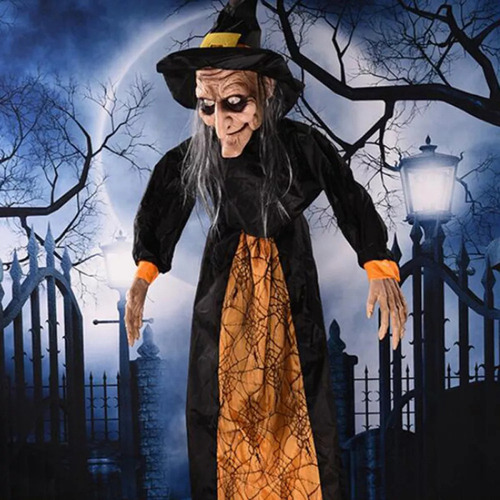Bruja Colgante De Halloween Con Ojos Rojos, Bruja De Grito