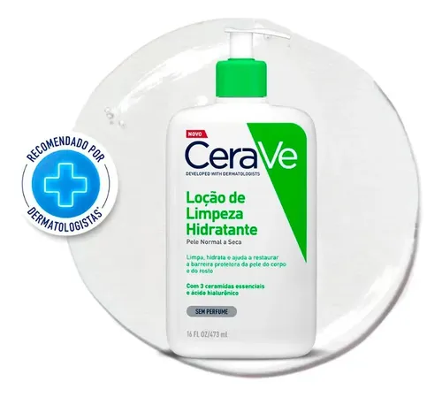 Loção de Limpeza Hidratante para Pele Normal a Seca CeraVe 473ml
