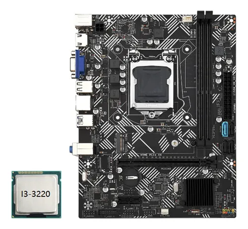 Placa Base De Escritorio B75m i3 3220 Cpu Lga 1155 Usb 3.0