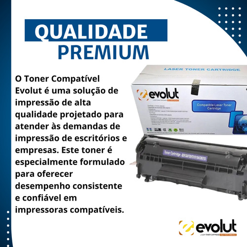 Toner Compatível Evolut Q2612a Hp 12a 1020 2612 1018 1012