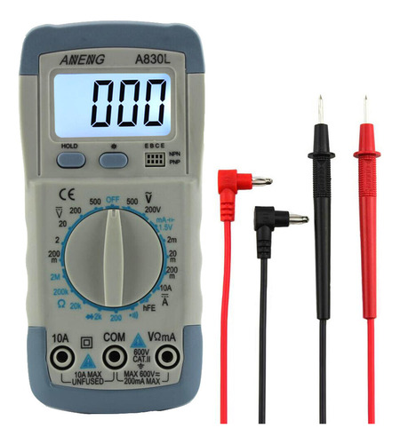 A830l Portable Digital Multitester Backlight Ammeter Grey