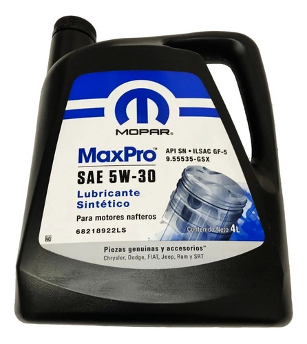 Aceite Max Pro 5w30 Jeep Compass 2.0 4litros Mopar Original