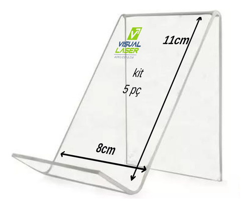 Porta Livro Celular Display Expositor Suporte Acrílico Kit 5