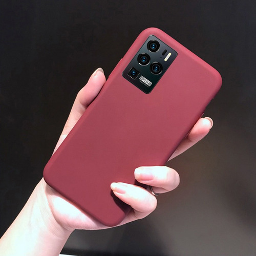 - Funda For Zte Axon 30 Ultra Matte Color Sólido Suave Tpu Cover