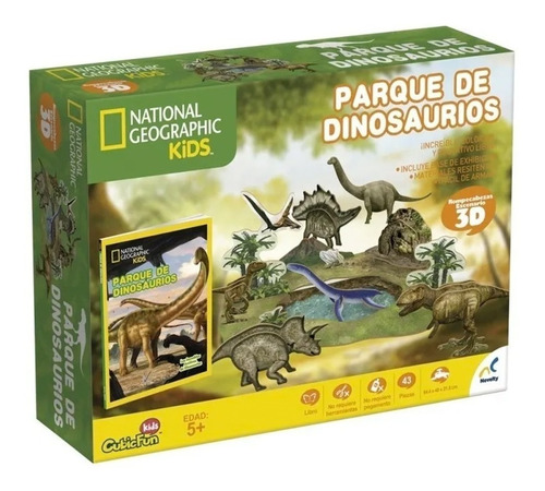 Libro Con Rompecabezas 3d Parque De Dinosaurios Novelty