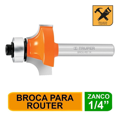 Broca Router, Redondeado 1  C/balero, Truper 11469