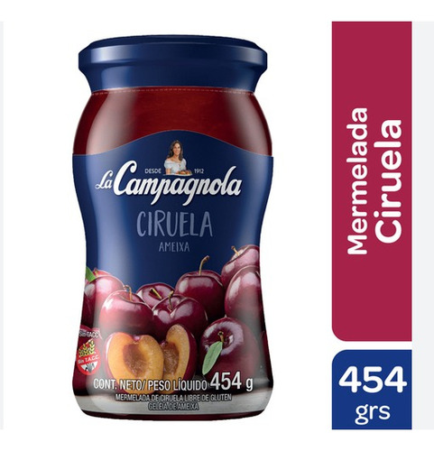 Pack X2umermelada Ciruela Sin Tacc La Campagnola Frasco 454g