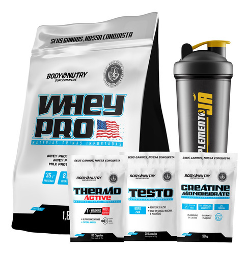 Kit Whey Isolado + Pre Treino + Creatina + Gh Cafeína Bcaa