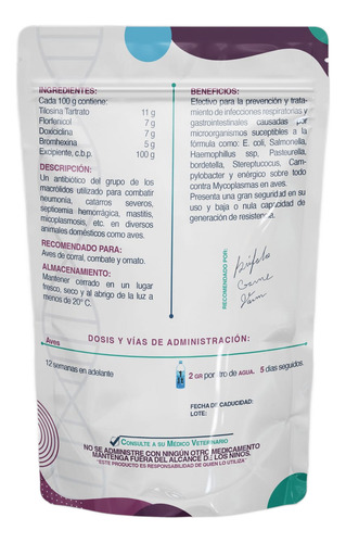 Levacas Antibiotico Para Gripes En Gallos Uso Veterinario