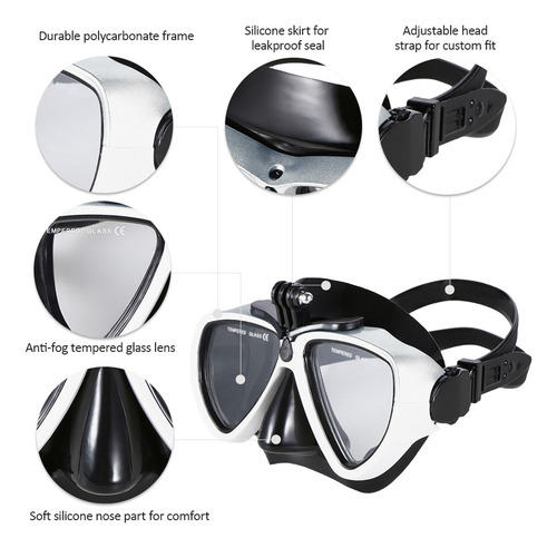 Set De Máscara De Buceo Y Esnórquel, Gafas De Natación Antiv